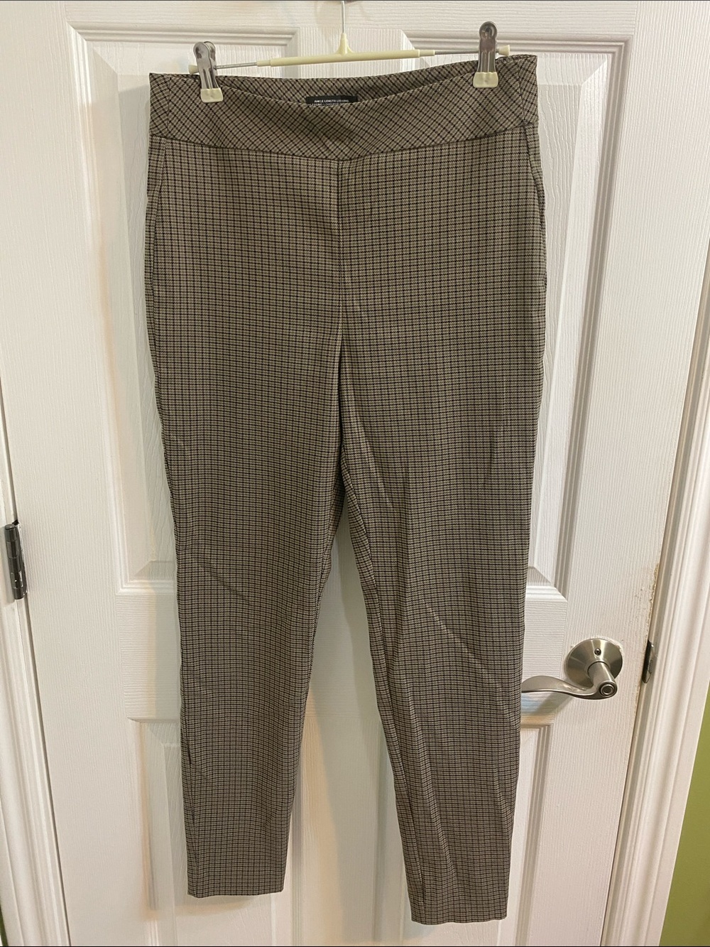 RW&CO Blokecore Ankle Length Tan Check Leggings Trousers Women’s Medium Fall